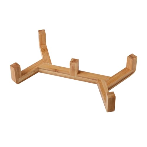 perfk Erhöhter Hundenapf-Ständer, Wassernapf-Ständer, 2 Schlitze, Füttern von Welpen und Katzen, Holz-Kitty-Hundefutterspender, Durchmesser 13.1 cm von perfk