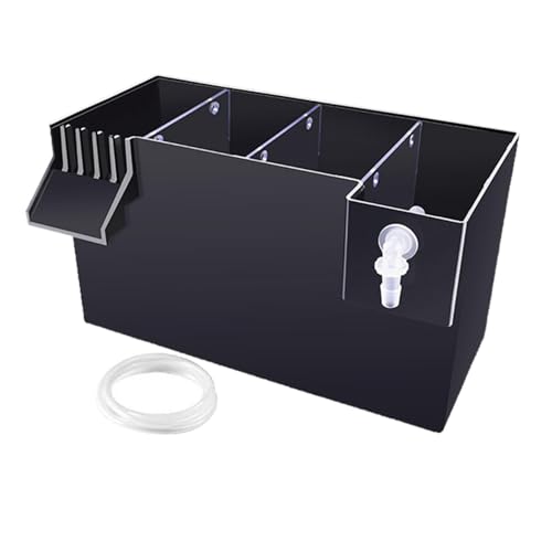 perfk Filtersystem für Aquarien, leise, transparent, Externe Tropfbox, hängende Filterbox für kleine Aquarien, Schwarz 26x13.5x15cm von perfk