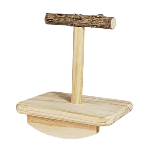 perfk Flache Sitzstange für Vögel, Vogel-Spielständer, Ruheplattform, Kaustock, Vogelspielplatz, Papageienständer für Kakadus, Unzertrennliche, S von perfk