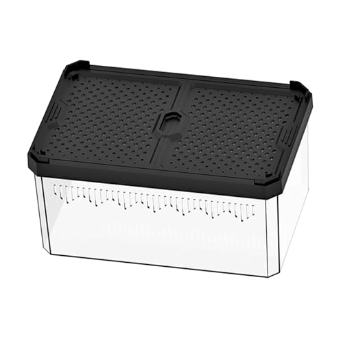 perfk Fütterungsbox für Reptilien, Zuchtbox für Aquarienfische, mit Belüftungsöffnungen, Reptilienbehälter, Schaubox, transparente Zuchtbox für Geckos und, 19x9.3x11.5 cm von perfk