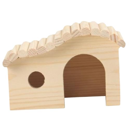 perfk Hamster-Holzhaus, Versteck, Hamster-Lebensräume, Dekor, Käfig-Spielzeugplattform, Hamsterhütte, Kleintiere, Schlafhütte für Mäuse, Rennmäuse von perfk