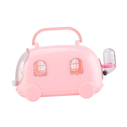 perfk Hamster -Reise Cage kleine Haustiere im Freien im Freien Hamster Hamster Hülle Innenraum im Freien 10.63inchx7.87inch, Rosa von perfk