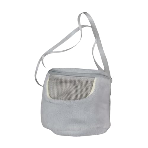 perfk Hamster-Tragetasche, kleine Tiere, warme Tragetasche, tragbare Habitat-Reisehandtasche, ausgehende Tragetasche für Rattenbedarf, Grau von perfk