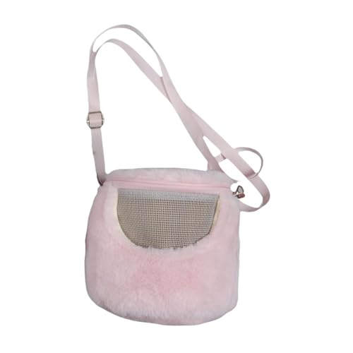 perfk Hamster-Tragetasche, kleine Tiere, warme Tragetasche, tragbare Habitat-Reisehandtasche, ausgehende Tragetasche für Rattenbedarf, Rosa von perfk