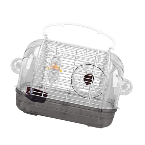 perfk Hamster Transportbox mit Zubehör Und Laufrad für Kleintiere, Braun von perfk