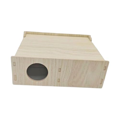 perfk Hamsterhaus aus Holz, 4 Kammern, Hamsterzubehör, lustiges Hamsterspielzeug, Hamsterversteck für Mäuse, Kleintiere, Zwerghamster von perfk