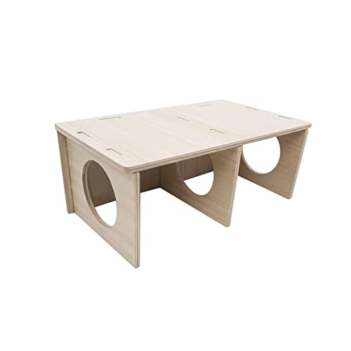 perfk Hamsterhaus aus Holz, Spielplatz, Übungsspielzeug, einfach zu montieren, Aktivitätsplattform, Tunnel, Versteck, Käfig, Nistvilla für Meerschweinchen, 28 cm x 13,5 cm x 11 cm von perfk