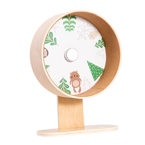 perfk Hamsterrad, Hamster, geräuschloses Holzrad, Activity-Runner-Rad, Laufrad für Kleintiere für Eichhörnchen, Rennmäuse, Mäuse, C, L von perfk