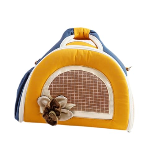 perfk Hamsterträgertasche Kleiner Haustasche tragbarer Kleiner Tier Reisetasche Meerschweinchenträger für Rennmäuse, Igel Chinchilla, Orange L von perfk