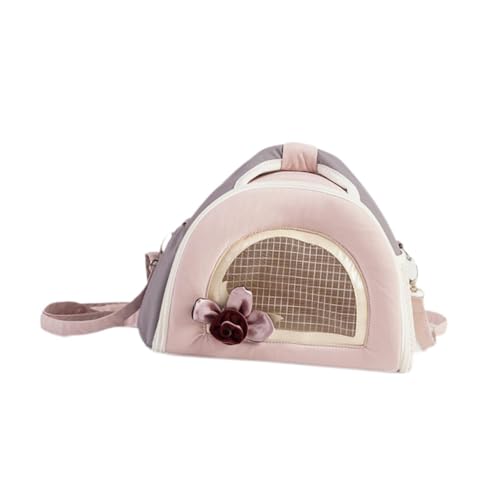 perfk Hamsterträgertasche Kleiner Haustasche tragbarer Kleiner Tier Reisetasche Meerschweinchenträger für Rennmäuse, Igel Chinchilla, Pink L von perfk