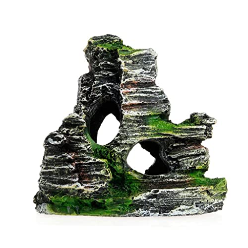 perfk Harz Aquarium Ornament Brücke Aquarium Dekoration Landschaft mit Moos, 11x5x11cm von perfk