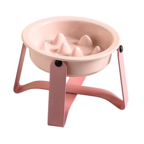 perfk Haustierhund Slow Feeder Bowl einfache Reinigung interaktiver Hund Spielzeug, Lebensmittelbehälter, langsames Füttern für, Rosa von perfk