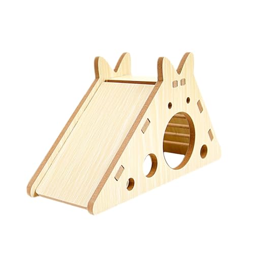 perfk Hölzernes Hamsterhaus, Holz Kleiner Tier Spielzeug, Kauchenspielzeug, Hamster Hideaway Cage Accessoires für kleine Haustiere, Braun von perfk