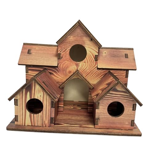 perfk Hölzernes Vogelhaus zum Aufhängen, Gartenarbeit, Geschenk, Hinterhof, Vogelhaus, Nest für, Käfig, Drosseln, Turteltauben, Hof von perfk