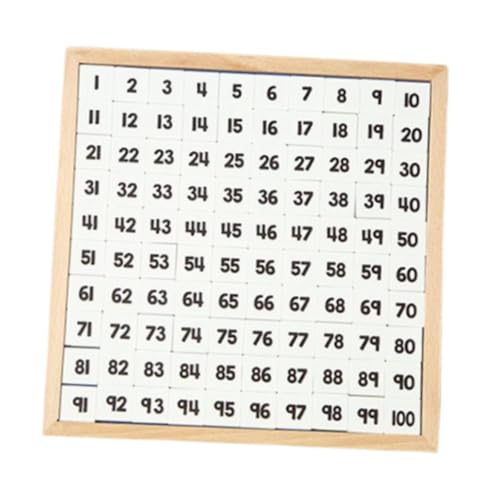 perfk Holz Zahlenbrett 1-100 Pädagogisches Hunderterbrett Spiel Spielzeug Lehrmittel Mathematik Spiele für Geschenk Montessori Spielzeug Vorschule von perfk