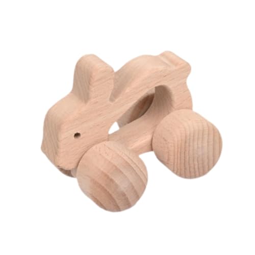 perfk Holzspielzeug Auto Hand-Auge-Koordination Frühpädagogisches Spielzeug Dekoration Entwicklungsspielzeug Greiffähigkeit für Kleinkinder Kinder Babys, Kaninchen von perfk