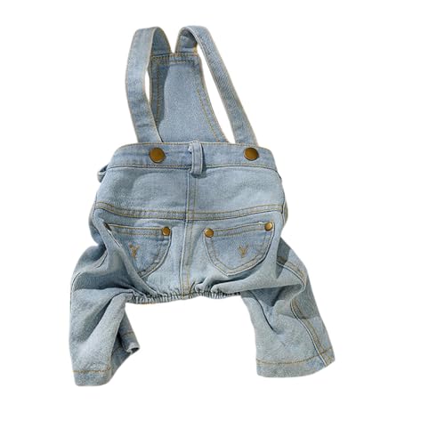 perfk Hund Denim Overalls, Welpenjeans Kleidung, Foto Requisiten Welpen Cowboy Kostüme Haustier Jeanshose zum Haustier Geburtstag, S von perfk