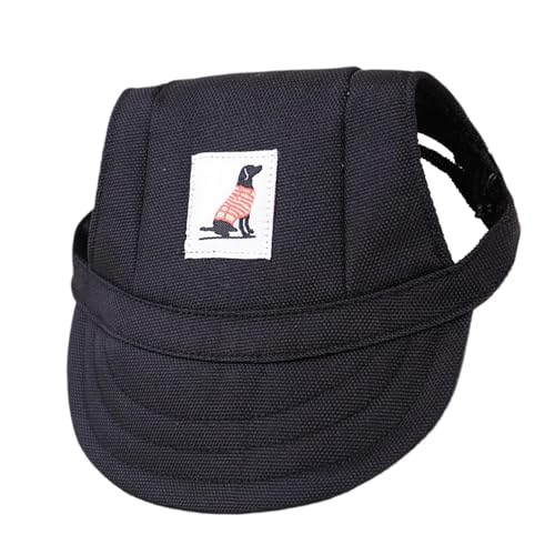 perfk Hunde-Baseballkappe, Haustier-Sportmütze, Sommer-Schattenmütze, Haustier-Outdoor-Cap, Hundekopfbedeckung für kleine Hunde, Reisen, Outdoor-Aktivitäten, Black S von perfk