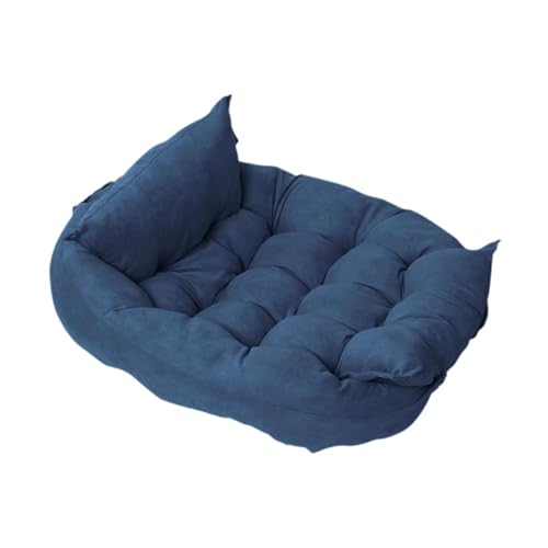 perfk Hundebett, faltbar, für Haustiere, Schlafbett, weiches Hundebett, Katzenkissen, tiefes Blau von perfk