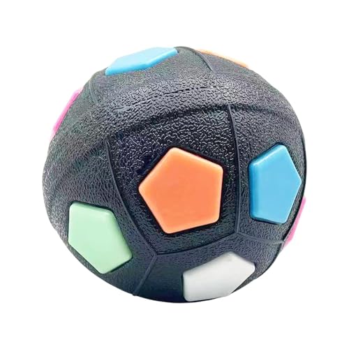 perfk Hundefußballhunde Ziehspielzeug mit Griff, draußen für Tauziehen Interactive Ball für kleine und mittlere Welpen trainierende Geschenke, Schwarz von perfk