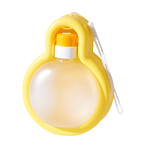 perfk Hundewasserflasche, Haustier-Hundetrinkbecher, Hundewassernapf, Reise-Hundewasserspender, tragbare Haustier-Wasserflasche für Camping, Yellow and S von perfk