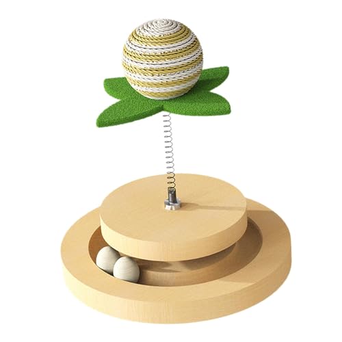 perfk Katzenbälle Track Spielzeug Katzen Sisal Kratzspielzeug Übungsspiel mit Sisalball Katzendrehtisch Ballspielzeug Katzenspielzeug Roller für Kätzchen von perfk