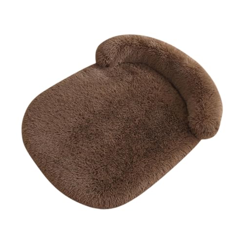 perfk Katzenbett Haustier Schlafbett Katzennest Tierversorgungen Winter warmes weiches Sofa Plüsch warme Hundematte für kleine mittelgroße Hunde Welpe, Khaki von perfk