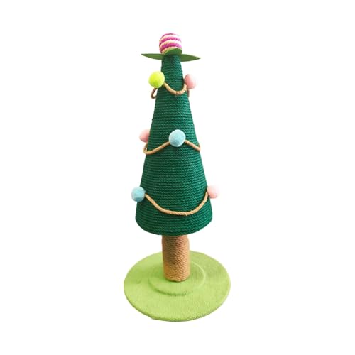 perfk Katzenkratzbäume für Hauskatzen Katzenspielzeug Dekor mit Bällen Sisal Katzenklettergerüst Weihnachtskatzenkratzbaum Katzen Kätzchen, L von perfk