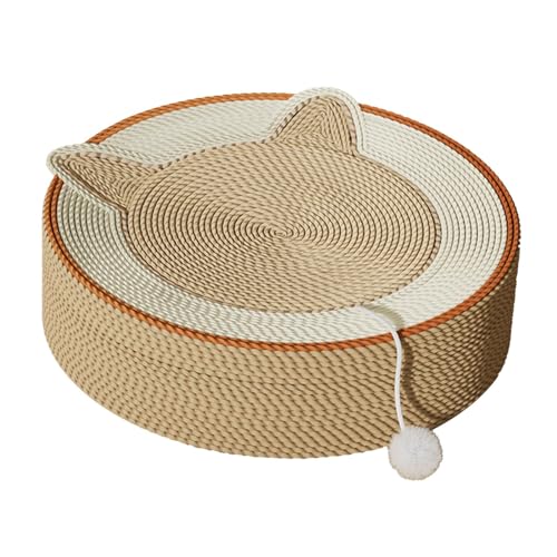 perfk Katzenkratzbrett, Haustierbett, rutschfestes Sisal, schönes Katzenkratzbrett, Nest, Katzenkratzbrett für Katzen oder kleine Hunde im Innenbereich, Braun 45.5cm von perfk