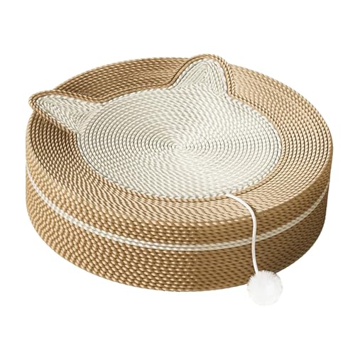 perfk Katzenkratzbrett, Haustierbett, rutschfestes Sisal, schönes Katzenkratzbrett, Nest, Katzenkratzbrett für Katzen oder kleine Hunde im Innenbereich, Weiß 45.5 cm von perfk