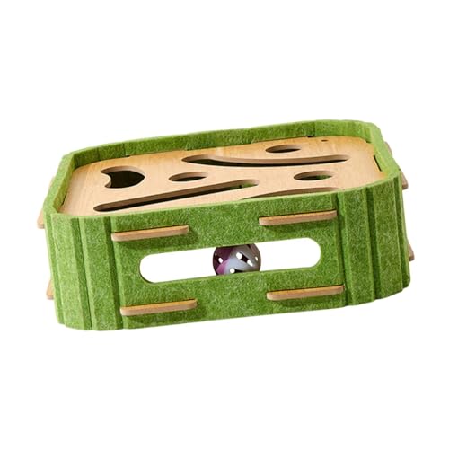 perfk Katzenkratzerspielzeug mit interaktiven Bällen Ball Track Accessoire Rätsel Katzen Spiele Tiermöbel Vorräte für, Quadrat von perfk