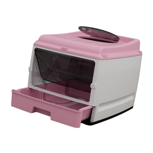 perfk Katzenratschachtel Katzen Katzentlett Cat Cat Sand Basin Anti Spritzer Katzen -Bettpan, Rosa von perfk