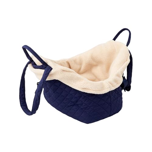 perfk Katzentragetasche, weich, für kleine Hunde, Haustiertasche, für unterwegs, warm, abnehmbar, Hand-Haustiertasche für Kätzchen und kleine Hunde, Navy Blau von perfk