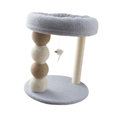 perfk Kratzbaum für Katzen mit Teppichboden, Kleiner Kratzbaum, Möbel für Katzenbedarf, Spielsitz für kleine Katzen, Sisal-Kratzbaum, Blau von perfk