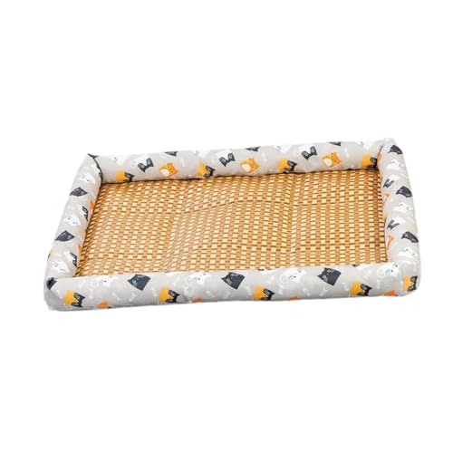 perfk Kühlmatte für Haustiere, kühlendes Hundebett, tragbares, atmungsaktives, weiches Kissen für Haustiere, Schlafbett für Hunde, Zuhause, Kätzchen, Welpen, Graue Katze 40x30cm von perfk