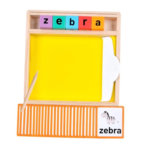 perfk Montessori-Sandtablett,Sandschreibtablett für Kinder zur Buchstabenbildung,Sandtablett aus Holz,Montessori-Sandtablett von perfk