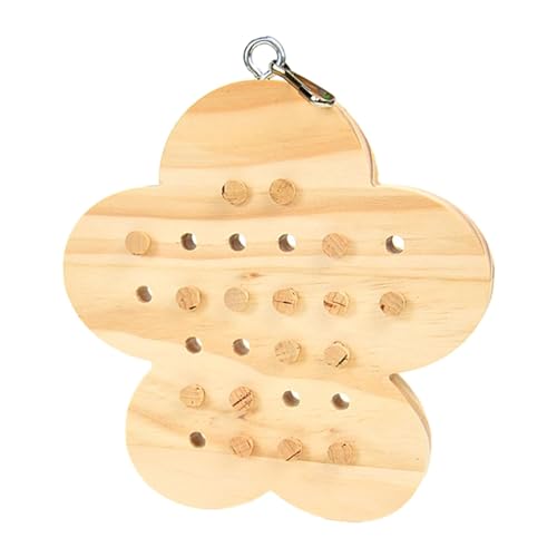 perfk Papageienkäfig-Bissspielzeug, Vogel-Kauspielzeug, Holzspielzeug, Spielübung, Vogelkäfig, Hängespielzeug, Papageien-Puzzle-Spielzeug für, Blume von perfk