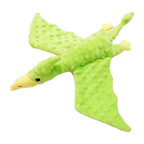 perfk Quietschendes Hundespielzeug Interactive Play Dragon Sturdy Lovely Stuffed Animal Toy für Aggressive Kauen, kleine mittlere und große Hunde, GrÜn von perfk