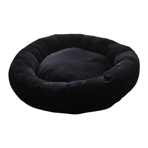 perfk Rundes Katzenbett, Haustier-Schlafmatte, weiche Hundehütte, bequemes Katzennest für Herbst und Winter, Donut-Bett für Zwergspitz, Chihuahua, Black L perfk Rundes Katzenbett, Haustier-Schlafmatte, weiche Hundehütte, bequemes Katzennest für Herbst und Winter, Donut-Bett für Zwergspitz, Chihuahua, Black L von perfk