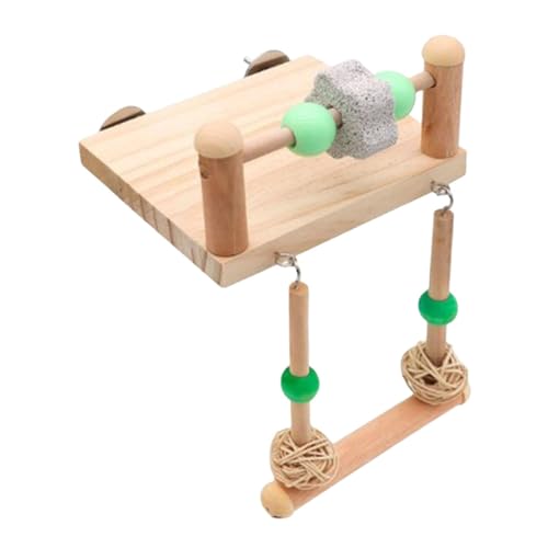 perfk Sitzstangenplattform für Vögel, Sitzstangenspielzeug aus Holz für Papageien, Kauspielzeug für Vögel und Papageien, Vogelkäfigspielzeug für Blaumeisen, von perfk