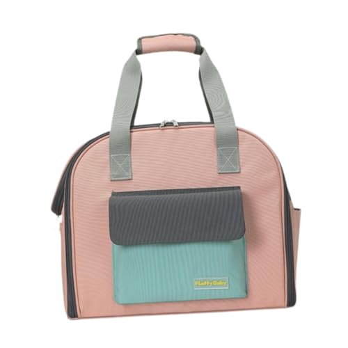 perfk Tragetasche für Haustiere, Hundetragetasche für kleine Hunde, Kaninchen, Katzen, Reißverschluss, Tragetasche für Haustiere mit Taschen, Handtasche für, ROSA von perfk