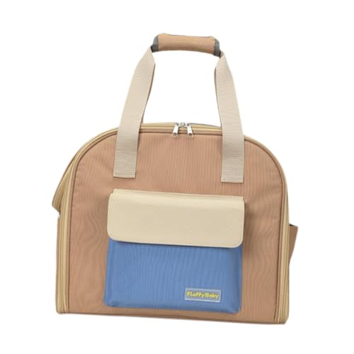 perfk Tragetasche für Haustiere, Hundetragetasche für kleine Hunde, Kaninchen, Katzen, Reißverschluss, Tragetasche für Haustiere mit Taschen, Handtasche für, Khaki von perfk