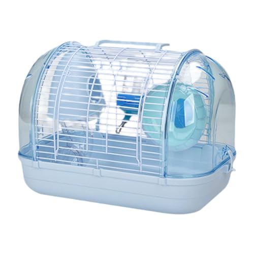 perfk Transportbox für Haustiere, Transportkäfig für Kleintiere, Lebensraum für Hamster, durchsichtiger tragbarer Hamsterkäfig, Chinchillahaus für Mäuse, Blau von perfk