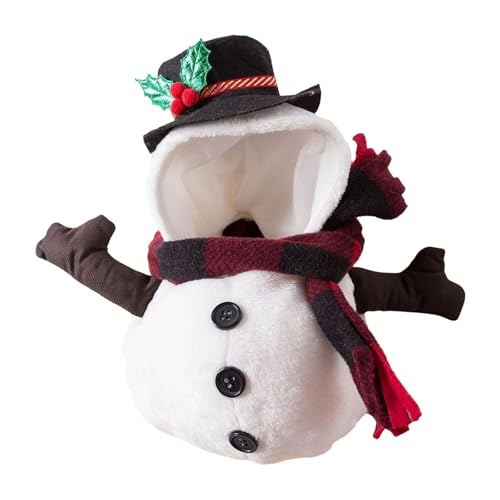 perfk Weihnachtskleidung für Haustiere, Schneemann, Haustierbekleidung, Welpenzubehör, lustiges kleines Haustierkostüm, Schneemann-Haustier-Outfit für Mops, M von perfk