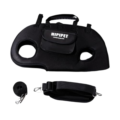 perfk Welpenträger Hund Walking Bag Vielseitige verstellbare Oxford -Stoff -Haustier Schulter mit Bag Hund VES Gurt zum Campen, Black L von perfk