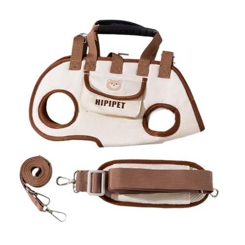 perfk Welpenträger Hund Walking Bag Vielseitige verstellbare Oxford -Stoff -Haustier Schulter mit Bag Hund VES Gurt zum Campen, Braun XL von perfk