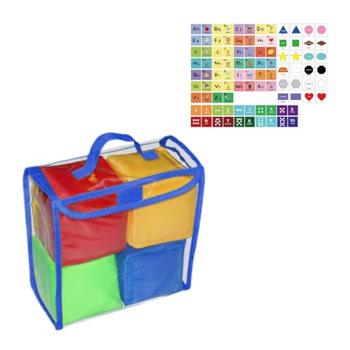 perfk Würfel für Kinder, Spielwürfel mit Lernkarten, Taschenfüller für Vorschulkinder, Blau von perfk