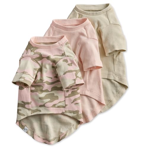 Pet Passion 100% Bio-Baumwolle, das perfekte kurzärmelige Hunde-T-Shirt für alle Rassen, Pink Camo, Größe XXL von pet passion