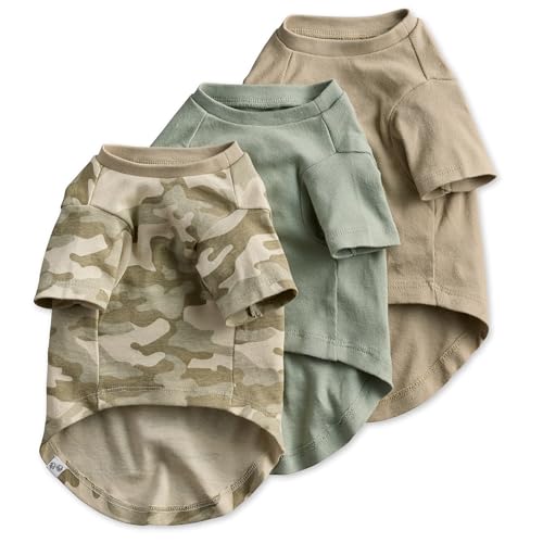 Pet Passion 100% Bio-Baumwolle, das perfekte kurzärmelige Hunde-T-Shirt für alle Rassen, Sand-Camo, Größe XXL von pet passion