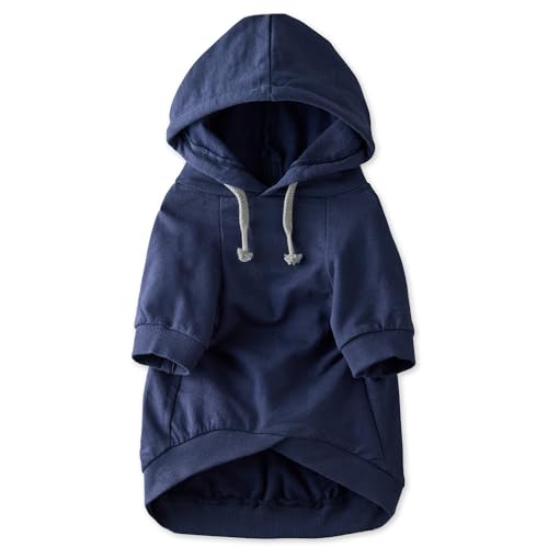 Pet Passion Hunde-Kapuzenpullover aus 100% Bio-Baumwolle, für kleine, mittelgroße und große Hunde, Marineblau, Größe L von pet passion